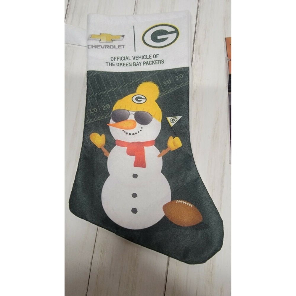 Green Bay Packers Chevrolet Snowman Christmas Stocking NFL Stadium Giveaway SGA
